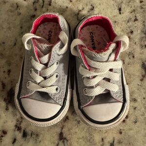 Converse Gray and Pink Baby Walker Shoes